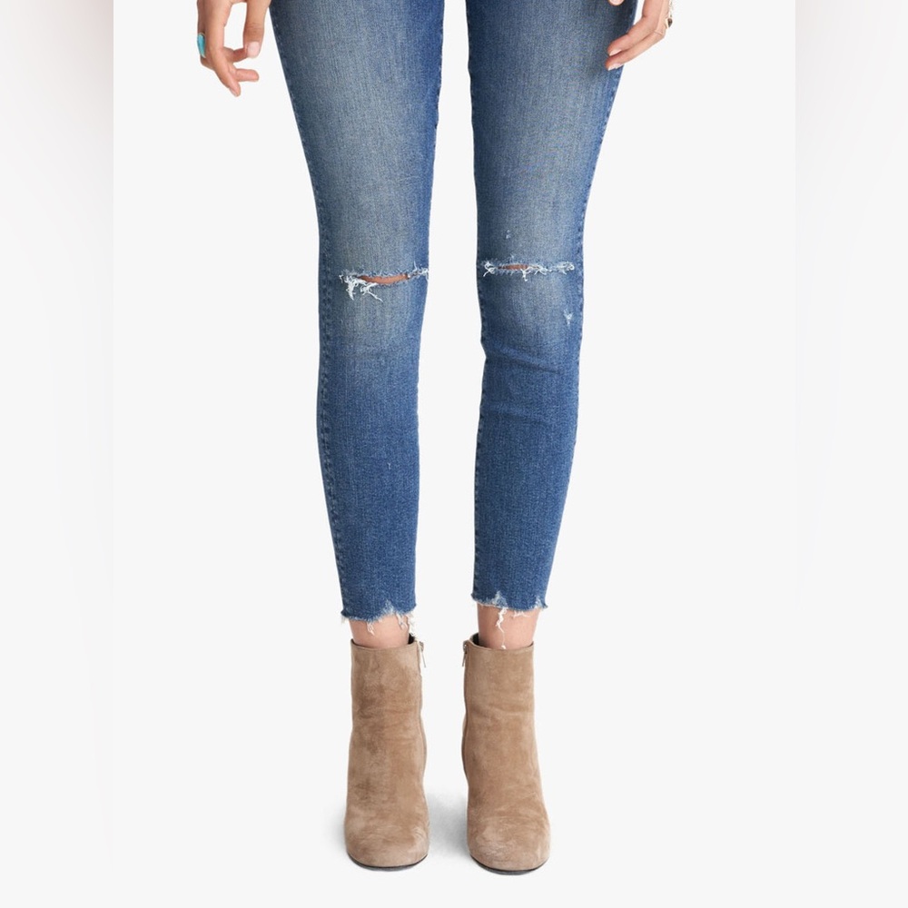 Mother High Waisted Looker Ankle Fray Skinny Jeans Size 29 - Picture 4 of 11
